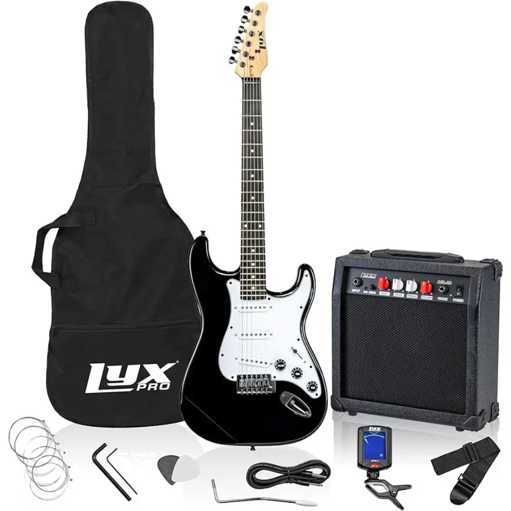 

Electric Guitar 39"inch Complete Beginner Starter kit Full Size with 20w Amp Package Includes All Accessories,Black Freight free