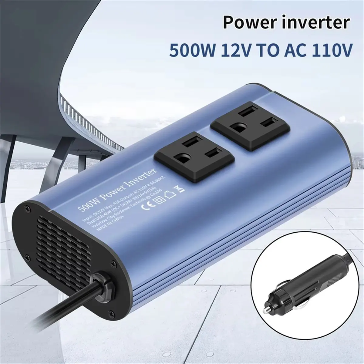 HU√◆ND Car Inverter 500W DC 12V to 110V AC Automotive Inverter Converter Automatic Transformer with US Socket Inverter