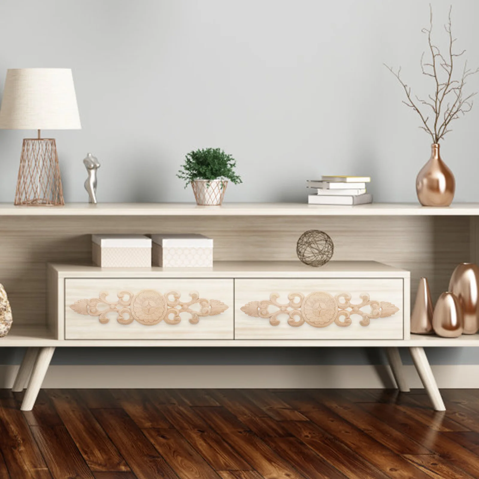 

Wood Carved Applique Elegant Classic Decorative Furniture nament for Cabinet Wardrobe DIY Home Decor Wood Carving Pattern Sturdy