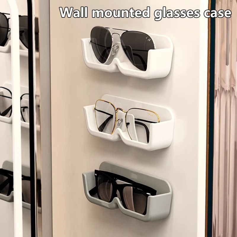 PP/PS Glasses Display Cabinet Storage Box Wall Mounted Perforated Free Sunglasses Storage Rack Sunglass Home Tidying