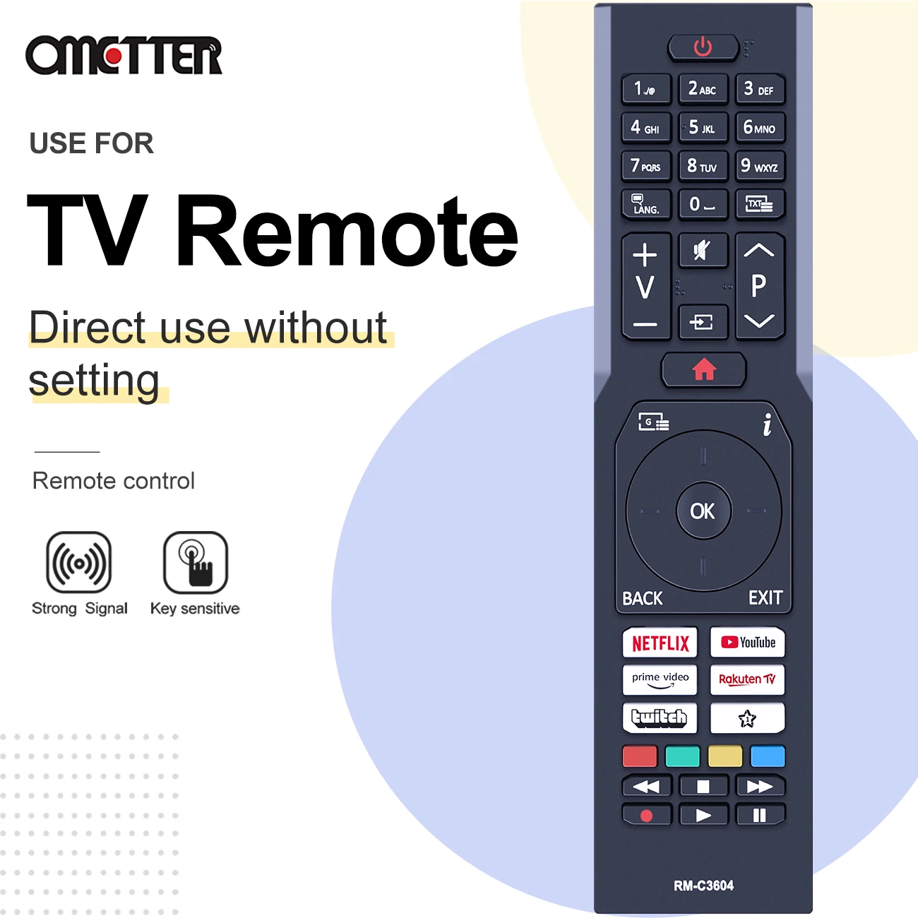 New RM-C3604 Telecomanda For JVC Smart TV Replace Remote Control LT-55VU3100