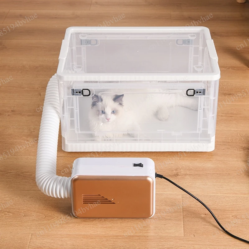 Pet drying box Noise reduction pulley Transparent household dog pet bath dryer