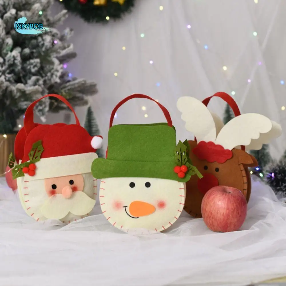 

Вечерние украшения для детей, детская шерстяная фетровая сумка, украшение для дома с ручкой, большая сумка, подарочная сумка, сумка для конфет, сумка для рождественских подарков