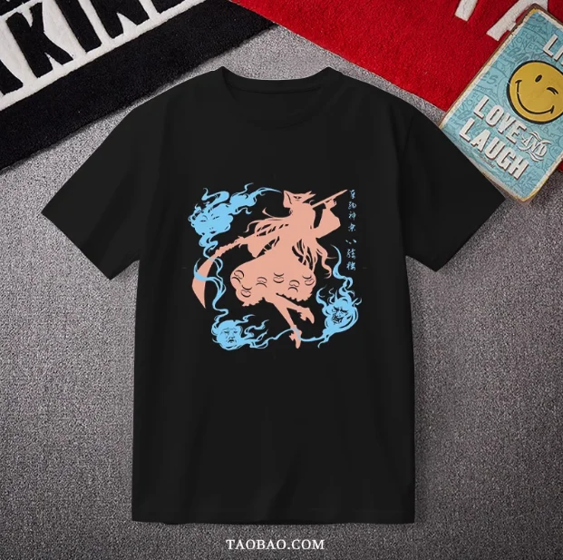 Camiseta de manga corta de Anime Touhou Project Hata no Kokoro, camisetas holgadas para estudiantes de Cosplay de verano