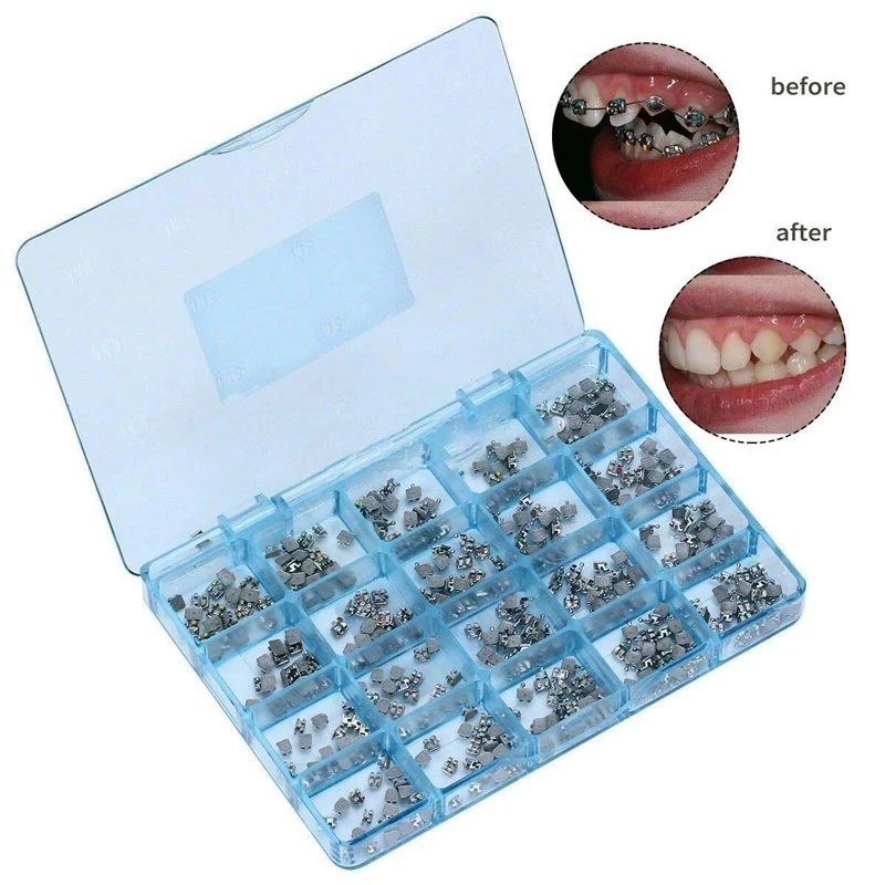 20Sets 400pcs Dental Orthodontic Bracket Braces Dental Mini Roth Bracket Metal 022 018 Slot with 345