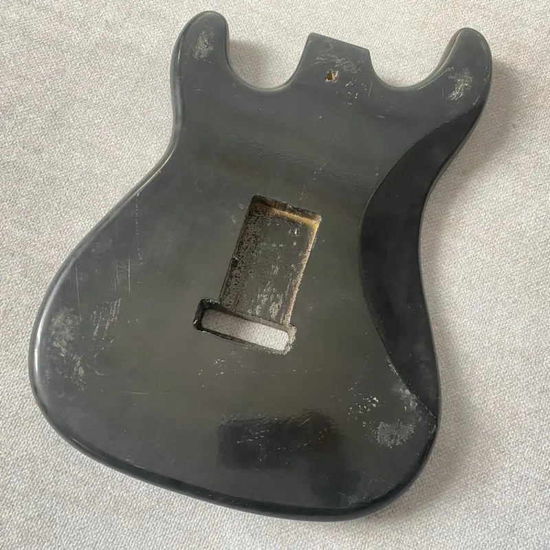 Cuerpo de guitarra HB125 ST, Color negro, pastillas SSH de tilo sólido, trémolo personalizado y puentes para reemplazar DIY con daños