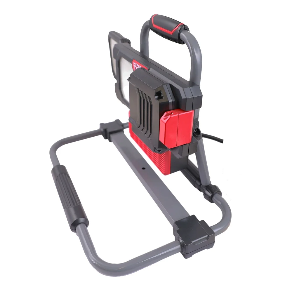 3000 Lumen Portable LED Work Light with Adjustable Two-Side Panels 120V Grounded Outlets Durable Construction Workshops and Job