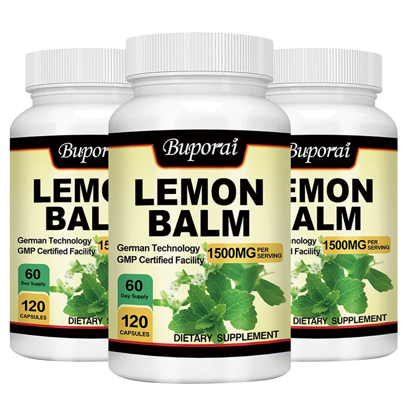 Lemon Balm Capsules - Relieve Stress and Tension, Improve Mood, Enhance Brain Function and Promote Healthy Sleep