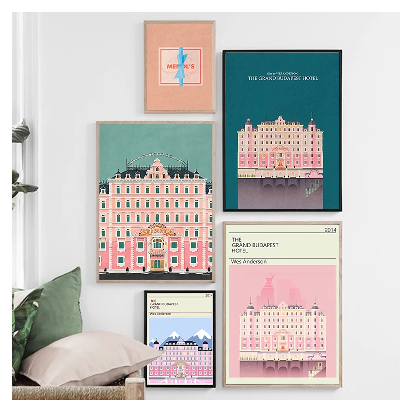 جراند بودابست فندق Vintage الفيلم الكلاسيكي HD طباعة الملصقات وحدات صورة مطبوعة على القماش نوم ديكور المنزل الشمال جدار الفن اللوحة