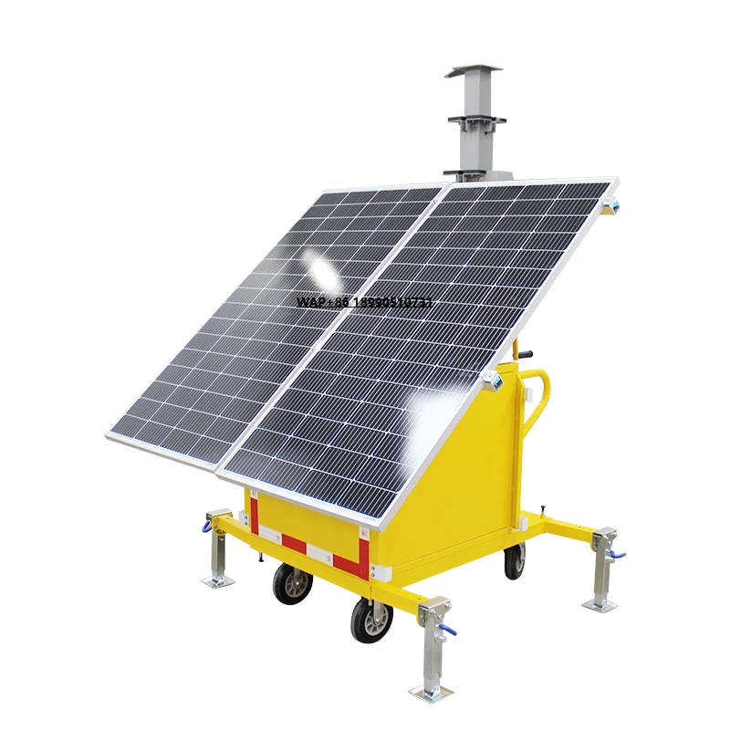 off Grid Solar Trailer Lots Lots Silicon Solar Panel Backup Energy System with Lead Acid Battery