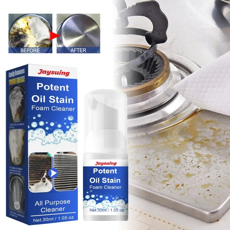 Foam Cleaner for Kitchen Grease, Foam Cleaner for Removing Heavy Grease and Stains on Stoves and Range Hoods