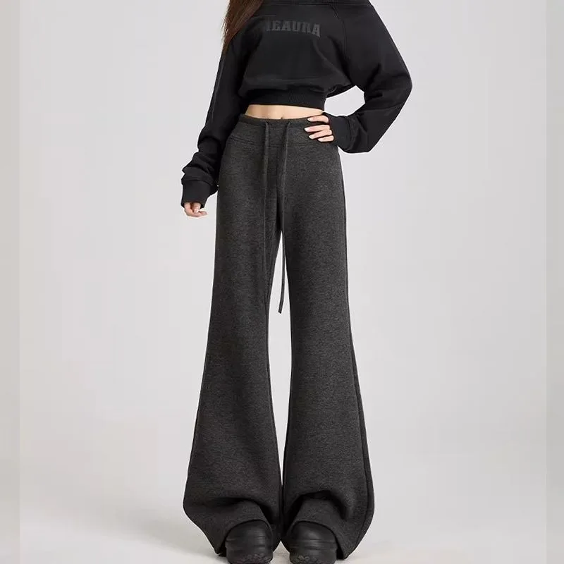 Women Streetwear Wide Leg Cargo Pants Autumn Loose Lazy Style High Waist Student Casual Trousers