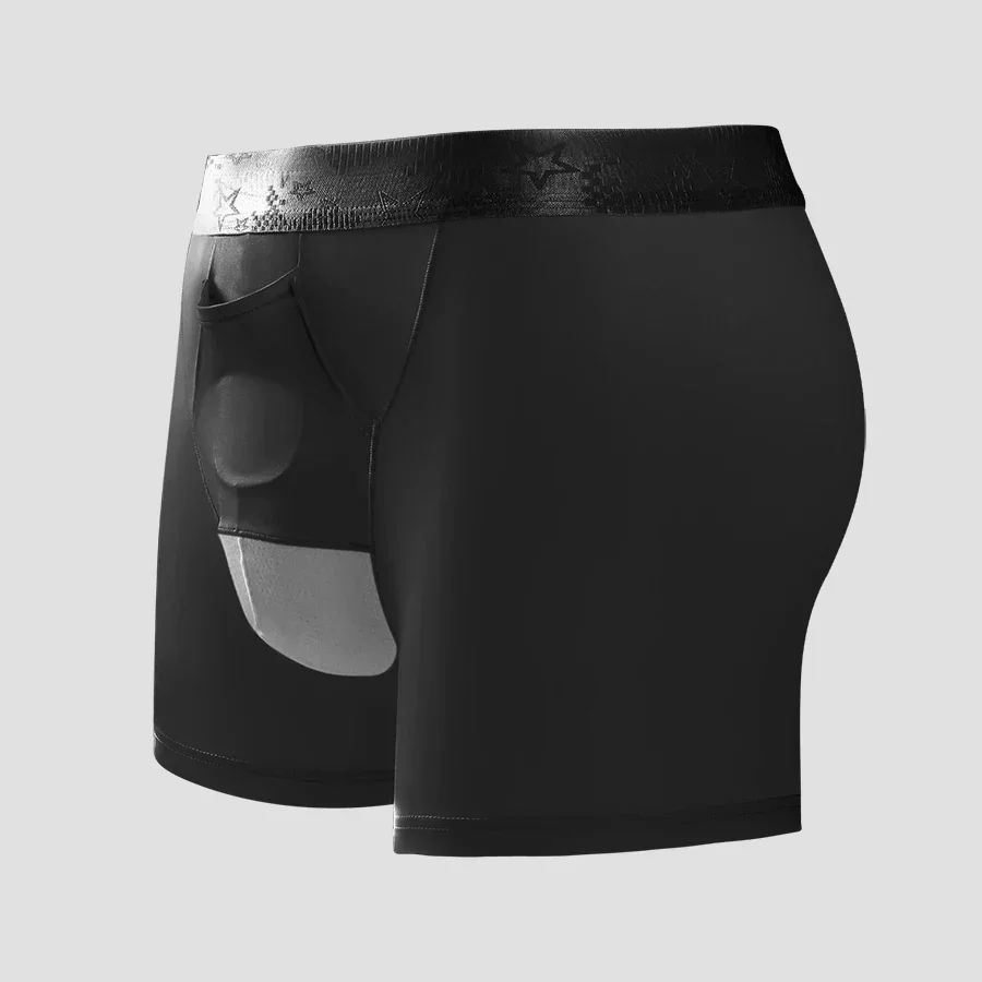 3pc Men's varicocele panties ice silk summer thin boys scrotum cartridge split varicose boxer shorts