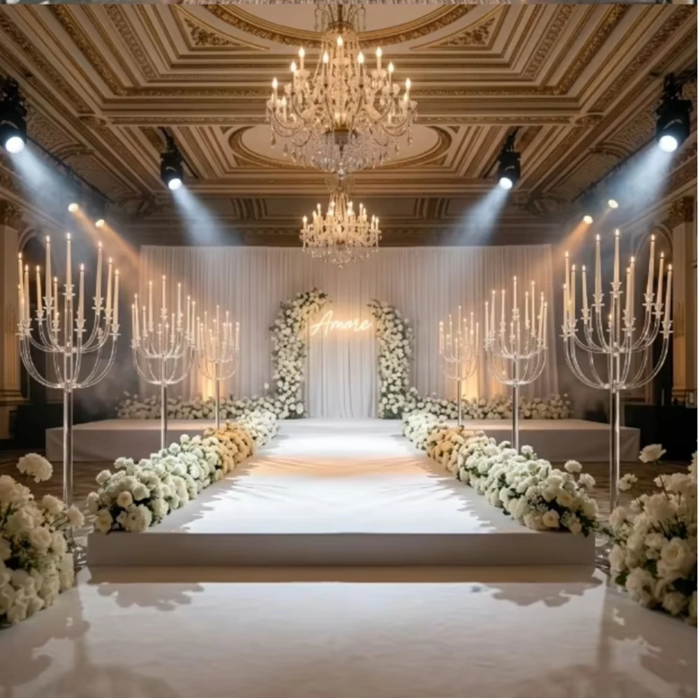 1-10pcs Luxury  Acrylic Flower Holder Wedding Table Centerpiece Road Lead Decor for Dinner Birthday Banquet Event