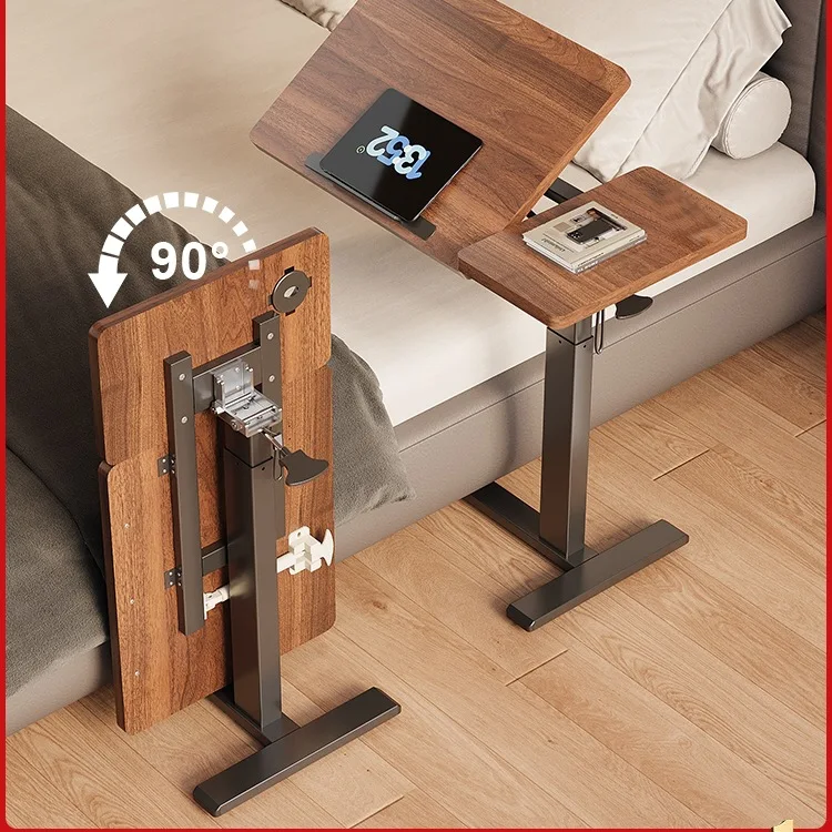 Movable bedside table Lifting computer desk Bedroom Home student study desk Pneumatic folding desk