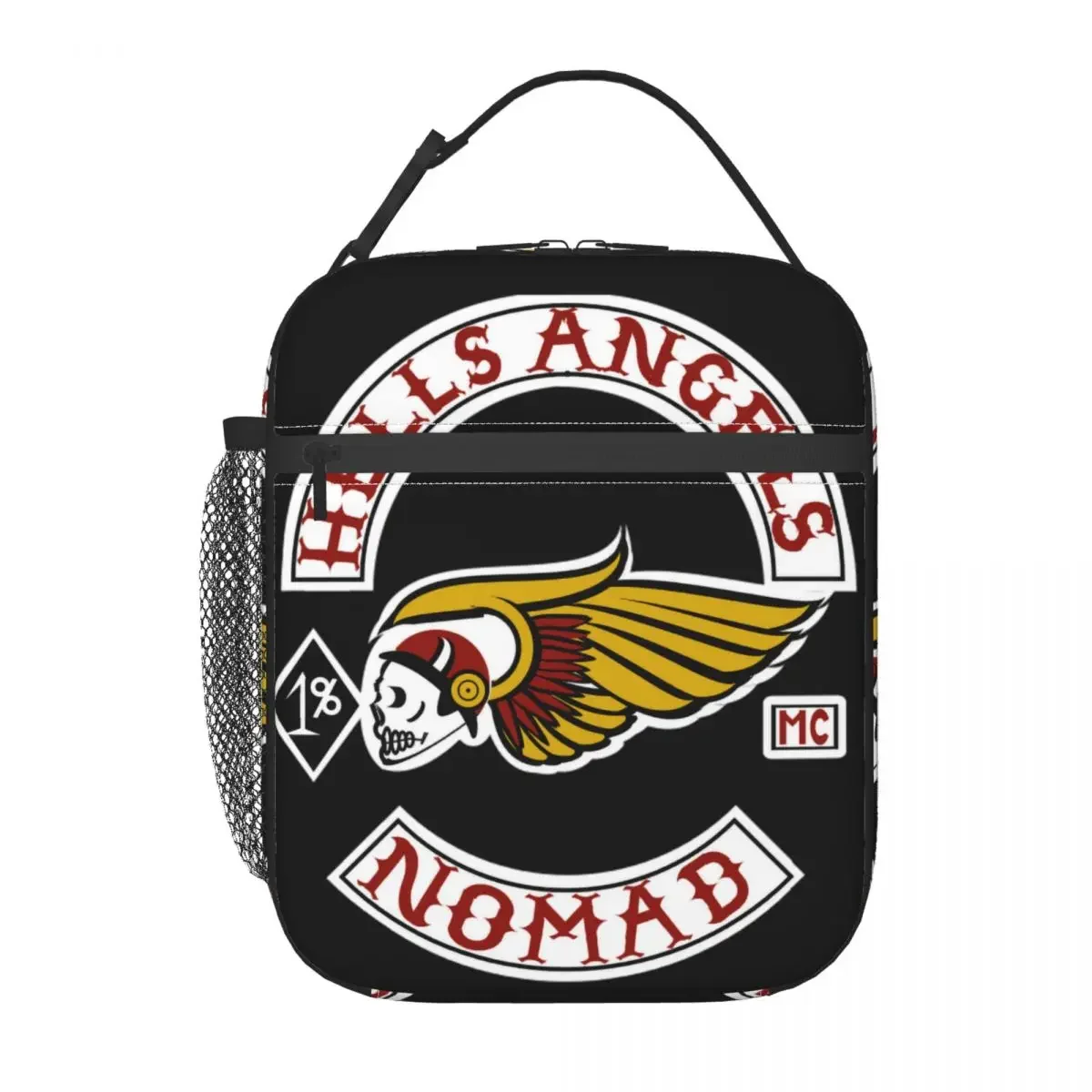 Hells Angels Logo Insulated Lunch Bag for Work School Motorcycle Club Resuable Cooler Thermal Lunch Box Women Kids