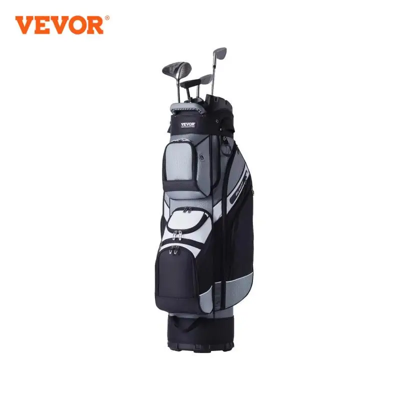 VEVOR Sacca da Golf con Divisorio Organizzatore a 14 Vie, Sacca da Golf in Nylon Premium 1050 mm 13 Tasche, Borsa da Golf Resistente con Manici, Copertura Antipolvere e Cinghie Staccabili Nero