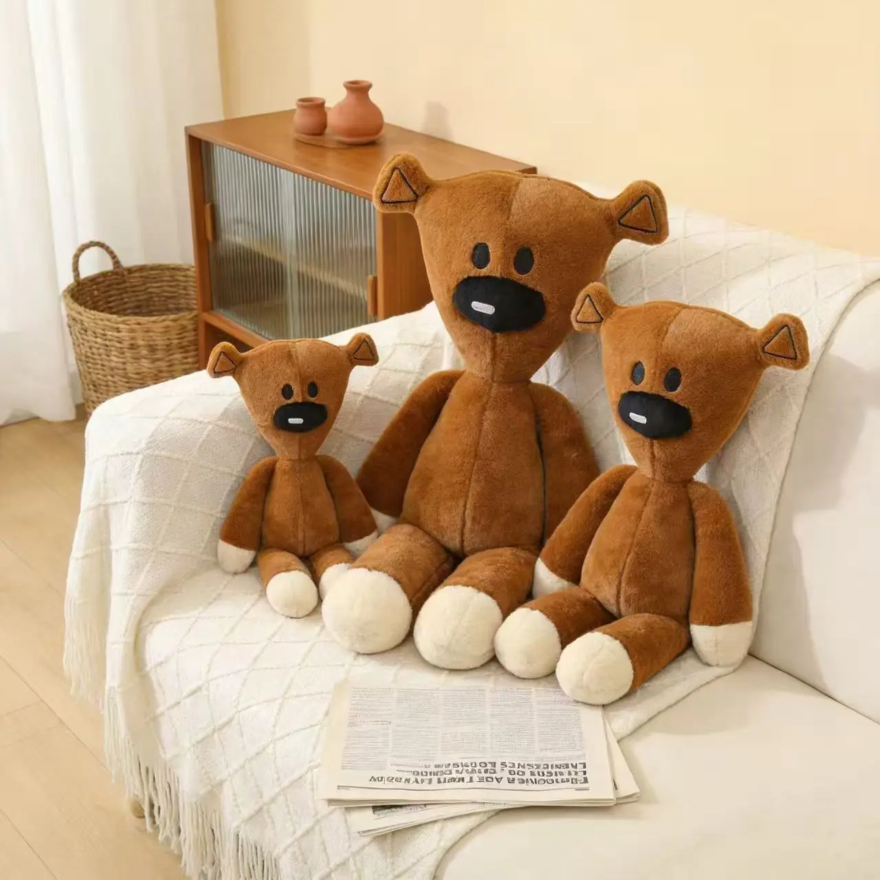 Mr. Bean Teddybär Plüschtier - Niedliches Weiches Kuscheltier 30-110cm Heim-Sofa-Deko Schlafbegleiter Ideales Erwachsenen-Geburtstagsgeschenk – Detail 10