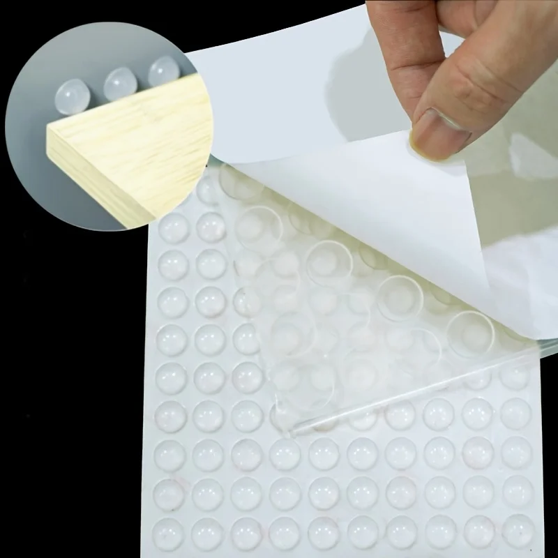 Self-Adhesive Anti-Slip Transparent Rubber Pads - Noise-Reducing, Anti-Collision for Office, Kitchen, Bathroom & Industrial Use