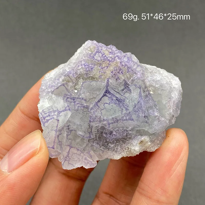 100% natural Purple edge fluorite mineral specimen healing crystal gem collection