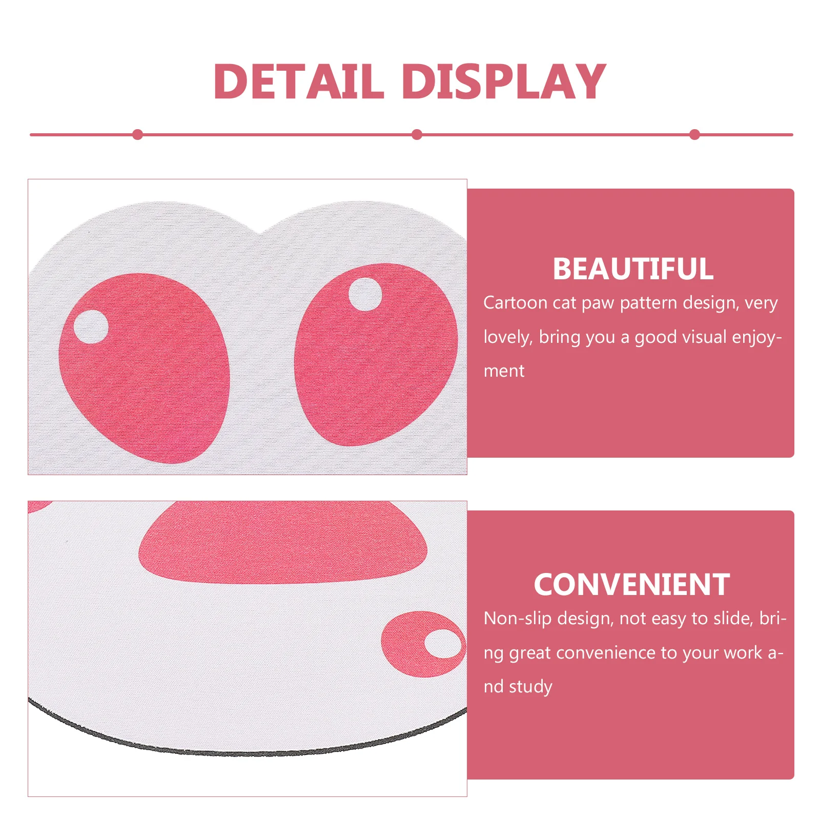 

Lovely Cat Paw Mouse Pad Non-Skid Rubber Mat Cartoon Kitten Claw Design for Laptop Desk and Portable Cat Claw Mouse Pad