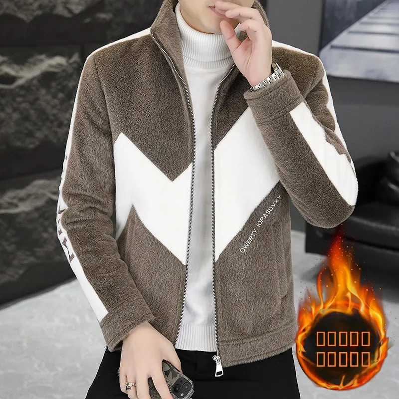 

Мужское шерстяное пальто Ele Thiened: теплая зимняя куртка в молодежном стиле, приталенный крой, длинный рукав, воротник-стойка