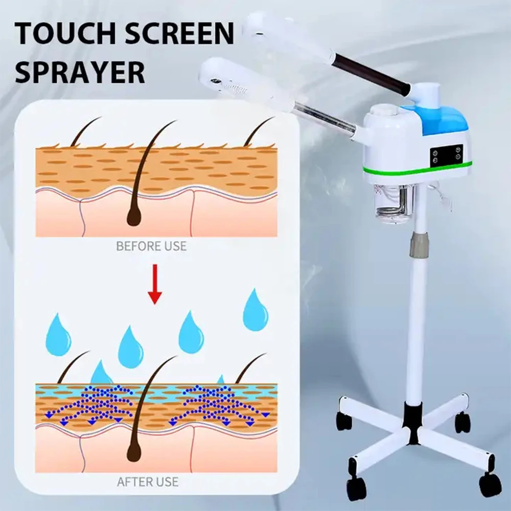 오존 페이셜 스티머 나노 미스트 핫 분무기, 스파 홈 뷰티 디바이스, 피부 가습기, 모이스처라이저, 딥 페이스 클리닝 기화기