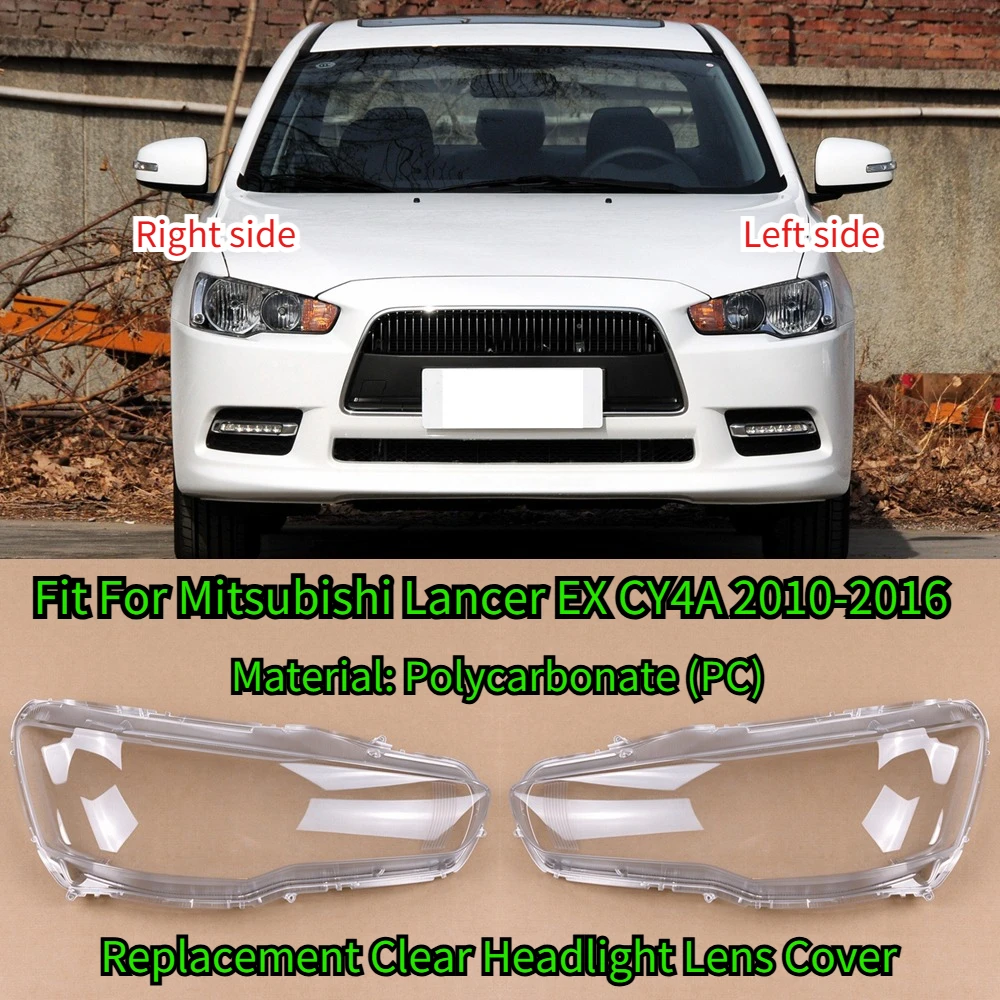 Clear Front Headlight Lens Shell Fit For Mitsubishi Lancer EX CY4A 2010-2016 Transparent Headlamp Cover Replacement Lamp Mask
