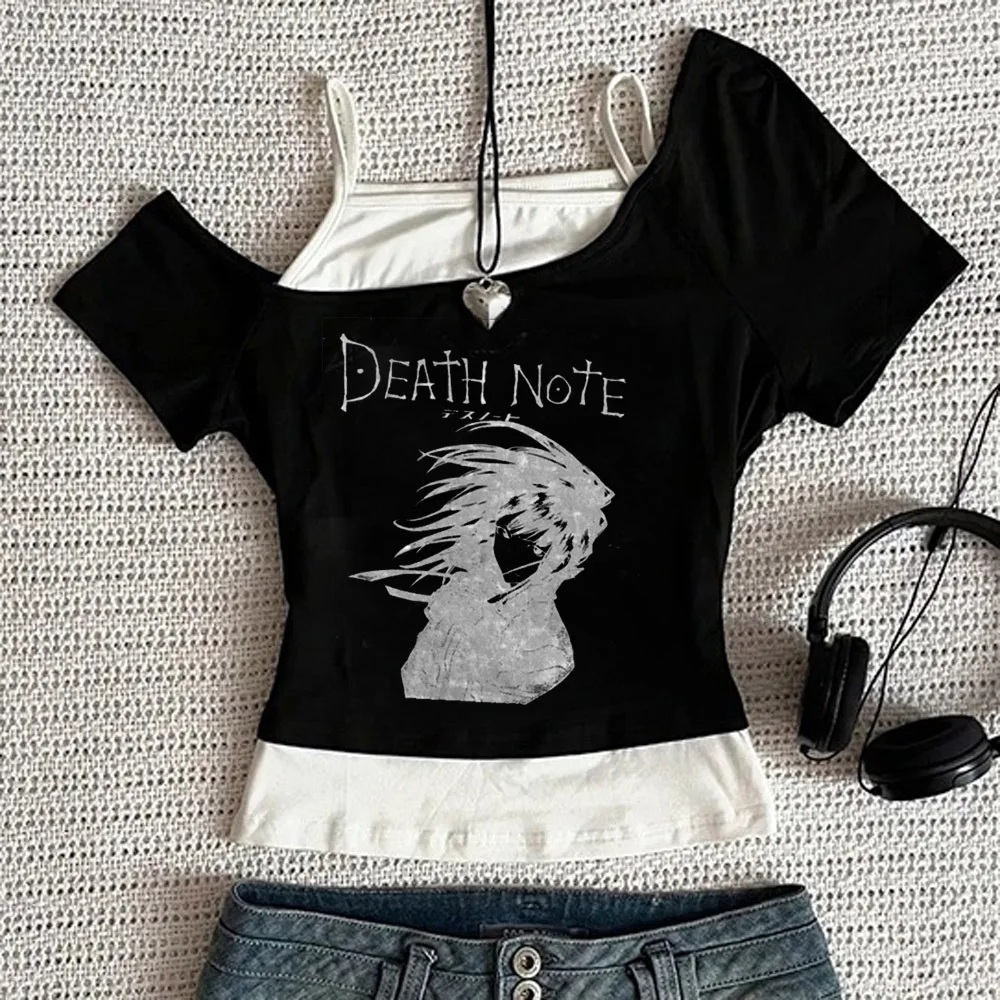 Death Note crop top ladies kawaii korean fashion grunge dollette cutecore top tees graphic harajuku gothic korean fashion