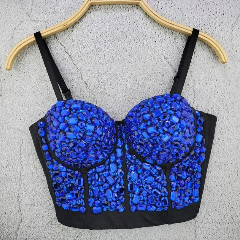 

P160 Good Quality New Hand-made Diamonds Pearls Bralet Corselets Women's Bustier Bra Cropped Top Wedding Bralette