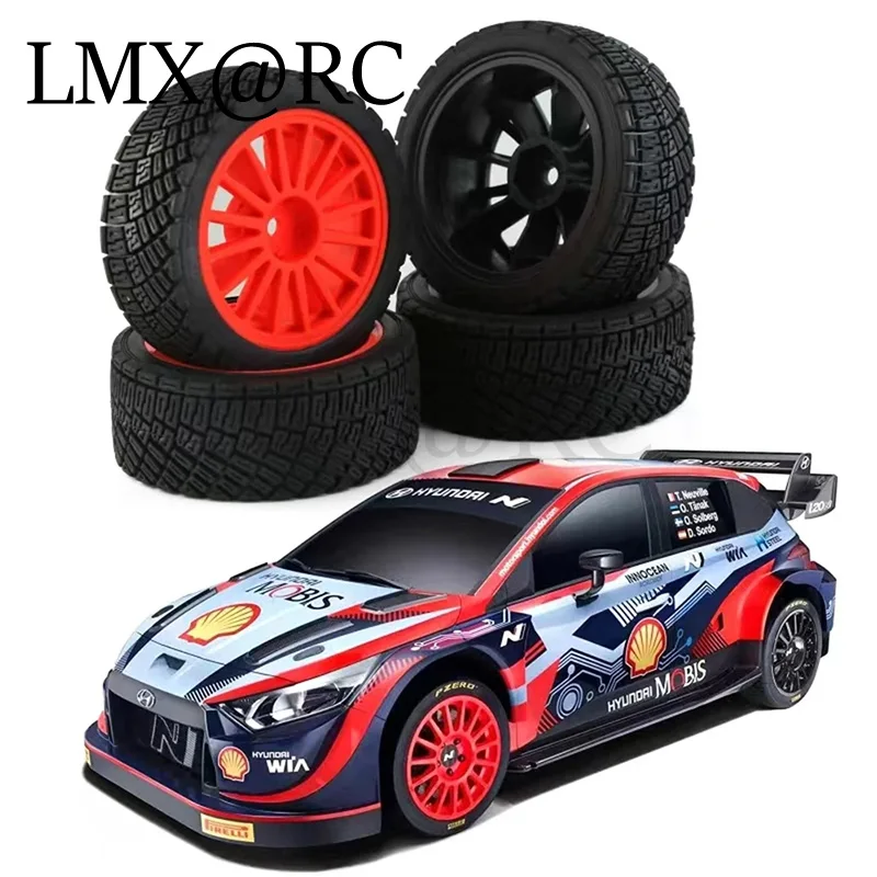 LMX RC 4 قطعة 67 مللي متر عجلة بلاستيكية المطاط الإطارات ل 1/10 RC سيارة رالي على الطريق TAMIYA TT01 TT02 XV01 XV02 كيوشو FW06 HSP94123 HPI