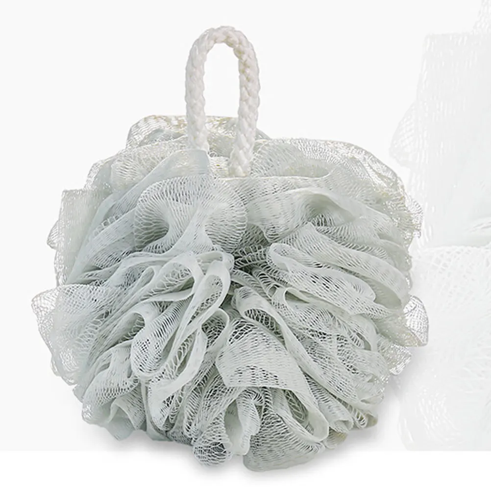 

4pcs Bath Ball Sponge Large Mesh Pouf Shower Exfoliating Body Scrubber Cleaning Soft PE Material Bathroom Accessories Solid
