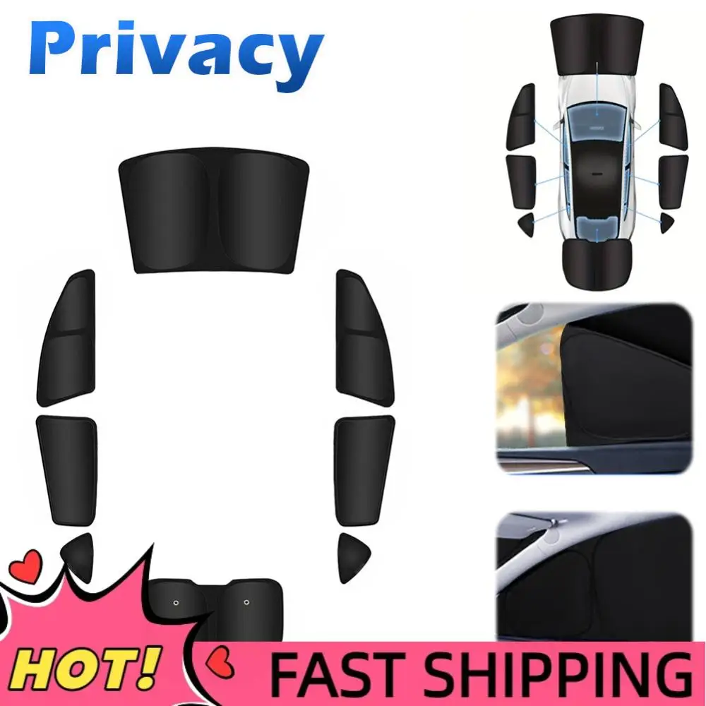 

8Pcs/Set Car Multi Sun Shade UV Protection Total Blackout Sun Visors Auto Sun Shade for TESLA Model Y 2020-2024 Accessories