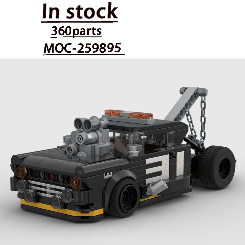 Neues MOC-259895 Urban Traffic Road Rescue Schwarzes Sattelzug-Bausteinmodell 360 Teile Erwachsenen-Geburtstags-Lernspielzeug Geschenk