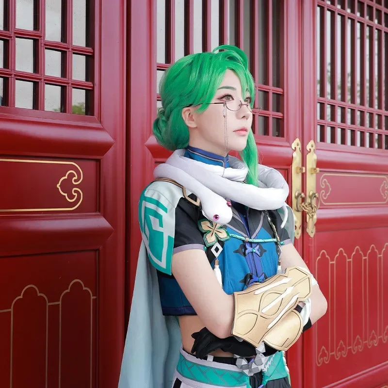 Косплей Bai Zhu Genshin ударопрочные костюмы Baizhu костюмы на Хэллоуин для взрослых мужчин женщин игровой костюм наряд с париком обувь косплей наряд