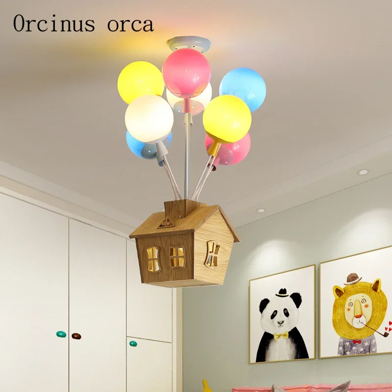 Cartoon creative color hot-air balloon pendant lamp Boy Girl Bedroom children room lamp modern  LED house pendant lamp