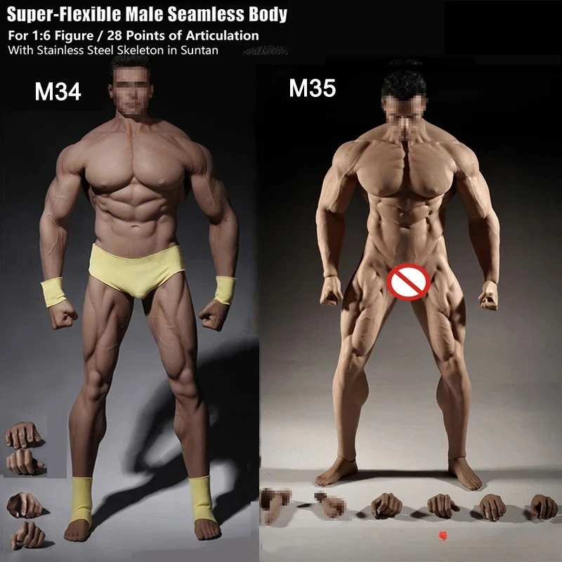 

In Stock 1/6 Steel Stainless Skeleton Body TBLeague M34 M35 Strong Man Body Super Flexible Seamless Action Figure Body Toys