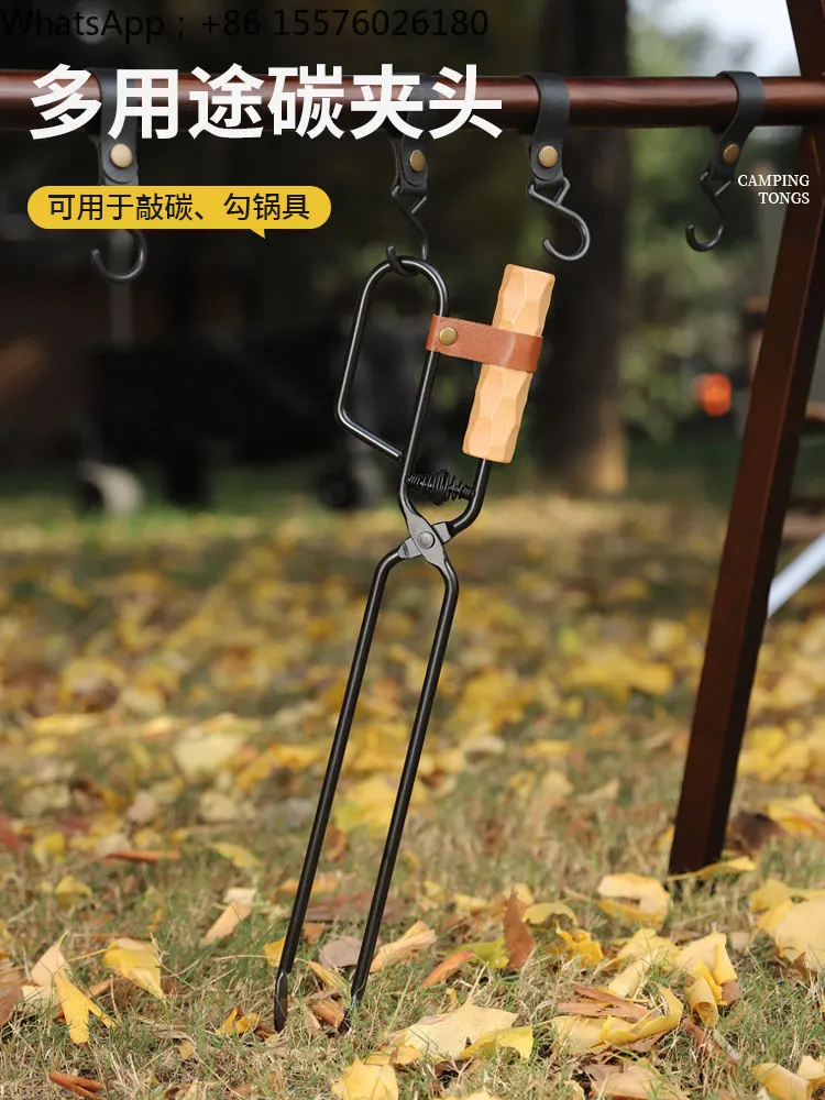 Outdoor Incinerator Clip Solid Handle Extended Fire Tongs Solid Handle Anti-scalding Oven Clip