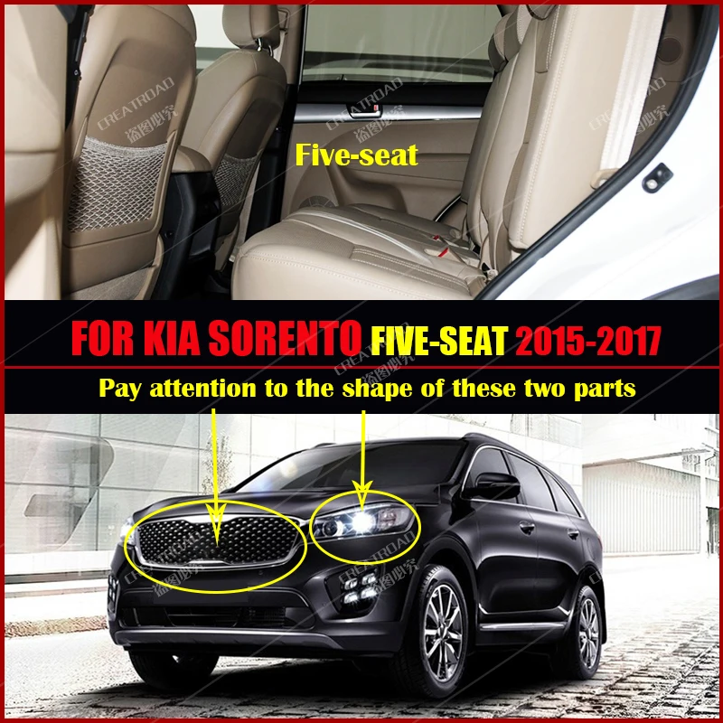 Car Floor Mats For Kia Sorento（Five Seats）2015 2016 2017 Customauto Foot Pads Automobile Carpet Cover  interior accessories