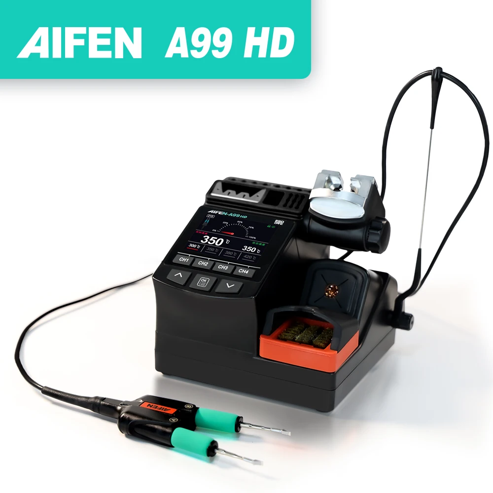 AIFEN-A99HD Precisiepincet Soldeerstation Dubbele kop Clip-type soldeerbout 210/245 Handvat Soldeerrework Station - afbeelding 2