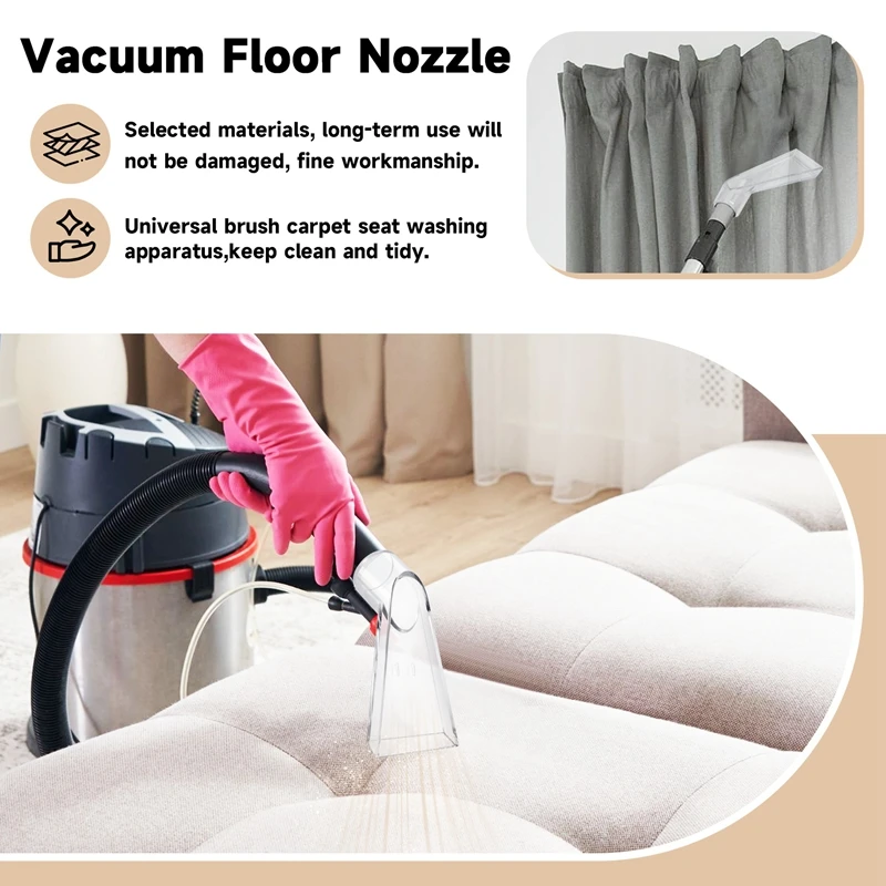 Extractor Tool Large Clear Head for Upholstery & Carpet Cleaning, Car Detailing Vacuum Wand for Portable Extractors B-AD33