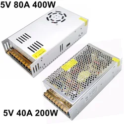 400W 5V 80A 200W 5V 40A Switching Power Supply Universal AC110V 220V To DC5V Ac to Dc Power Driver Led Display Strip Light SMPS