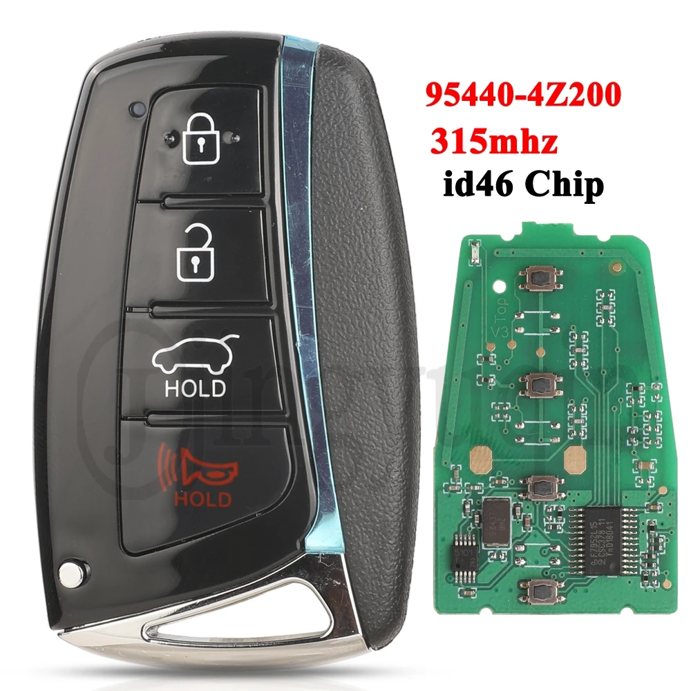 

jingyuqin 4 Buttons 315MHZ id46 Chip Car Remote Control Key for Hyundai Santa Fe 2013 2014 2015 2016 2017 2018 fob 95440-4Z200