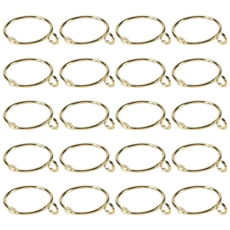 20 Pcs Openable Gold Curtain Rings Open And Close Metal Rustproof Drapery Loops With Eyelet For Hook Pins (1.5 Inch) Highly Reco