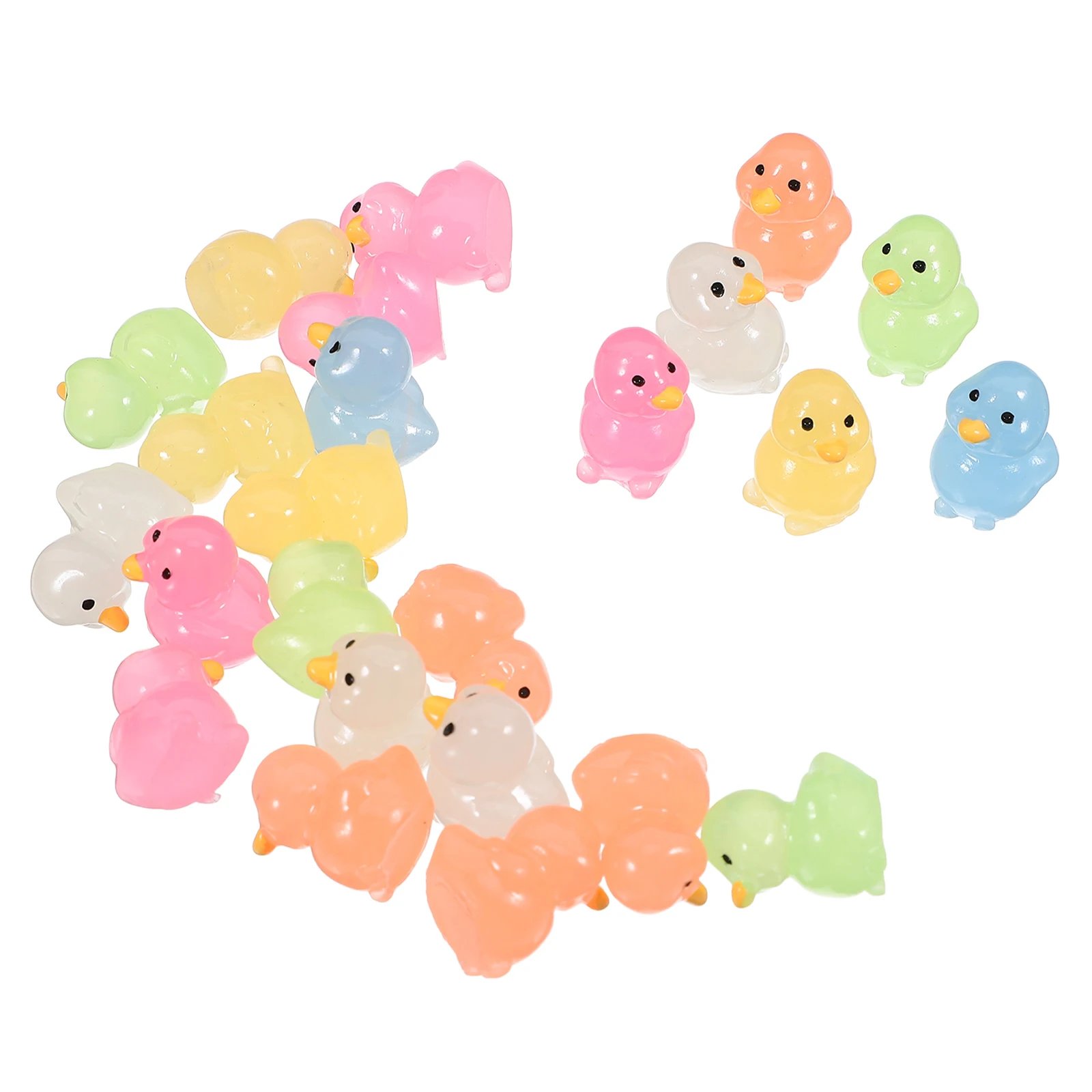 

36 Night Glow Ducks Mini Resin Figurines Garden Statue Glow Dark Lightweight Durable Accessories Home L Gardening Decor