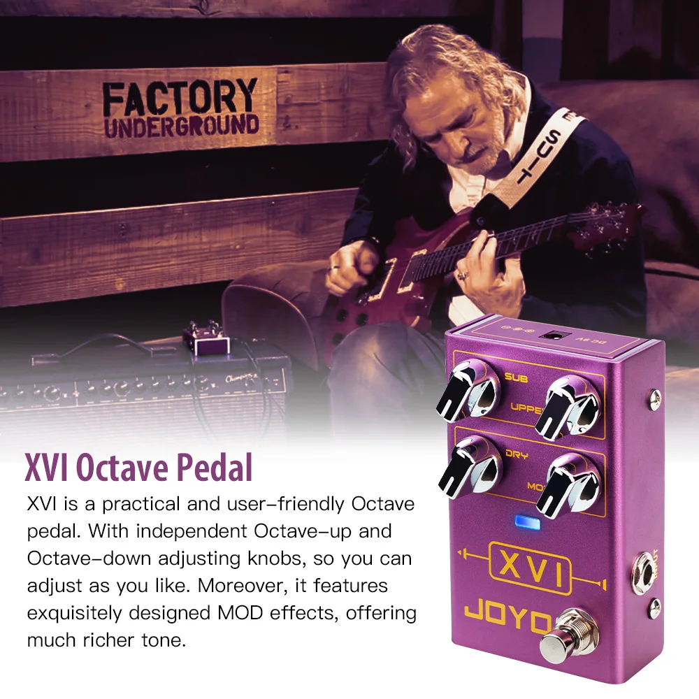 JOYO R-13 XVI Octave Guitar Effect Pedal MOD Modulation Effect Independent Octave Adjusting Pedal Guitar Parts & Accessories