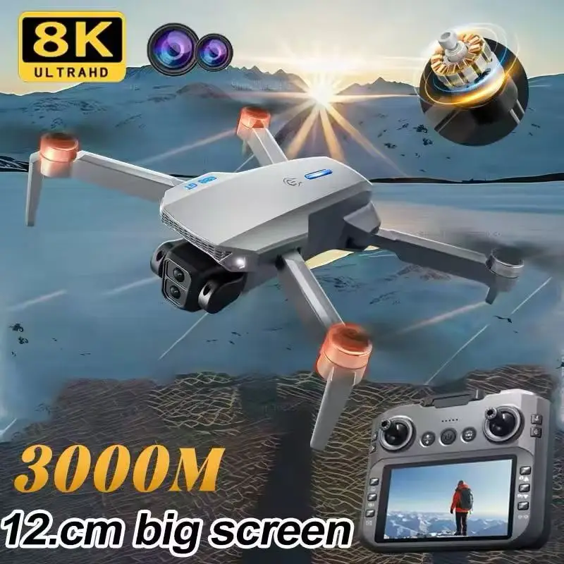 E88GT Brushless Drones Dual HD Cameras WiFi FPV Night Navigation LED Foldable Arms RC Quadcopter Aerial Photography Outdoor Use