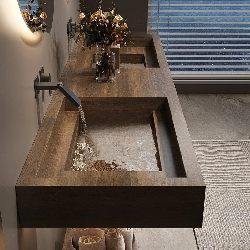 Transparent glass bottom washbasin Internet celebrity light luxury high-end bathroom washbasin Hotel washbasin