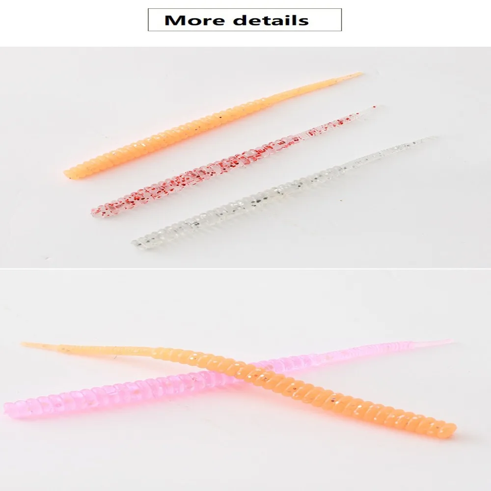 

60mm Artificial Trout Root Fishing Slow Sinking Thread Bass Silicone Baits Worm Soft Lures Fishing Soft Bait Small Soft Bait