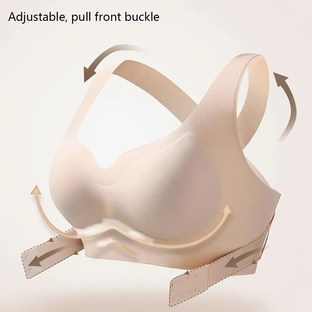 2 em 1 mulheres sutiãs sem costura volta corretor de postura fivela frontal sem fio roupa interior cor sólida cruz volta anti-flacidez sutiã